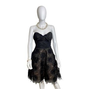 Jovani Lace Floral and Beaded Cocktail Dress - Size: 6